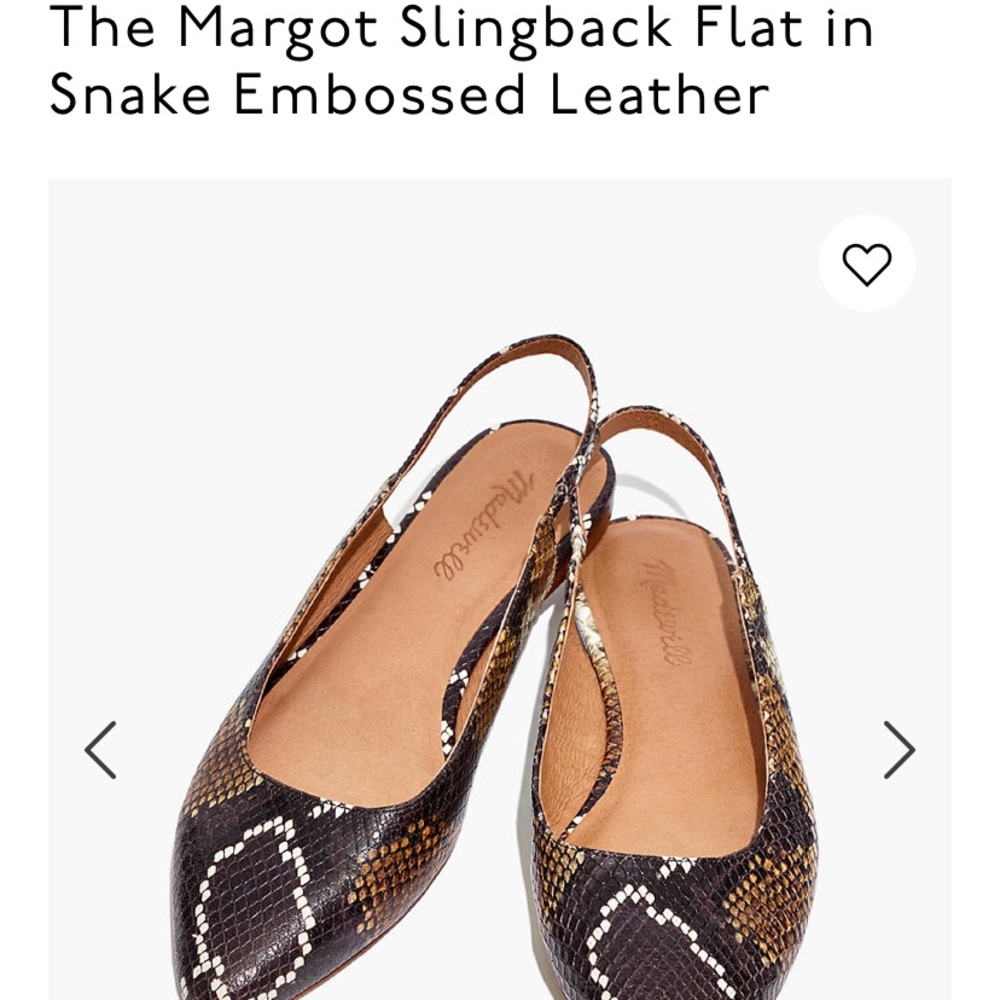 Madewell Margot snake print leather flats
